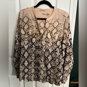 GUC Calvin Klein Pink Ombré Snake Print Tunic SZ LG